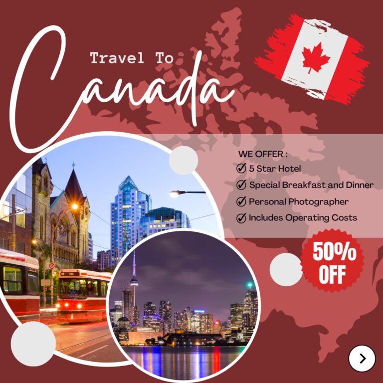 Red and White Travel to Canada Promotion Instagram Post